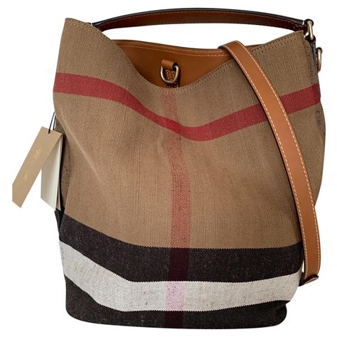 Ashby linen handbag Burberry Multicolour in Linen 